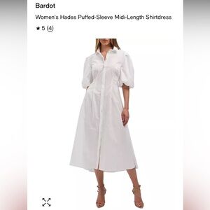 Bardot Hades Puffed-Sleeve Midi Shirtdress